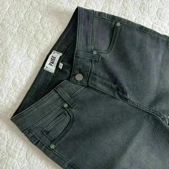 Paige Stone Washed Skinny Black Jeans 26 - Picture 3 of 14